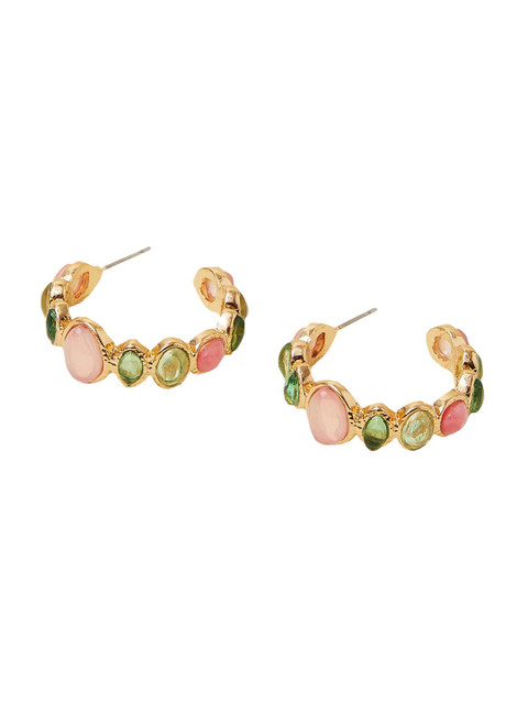 Accessorize Crystal Studded Circular Hoop Earrings - Image 2