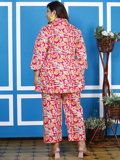 Swasti Plus Size Floral Printed Pure Cotton Tunic & Trouser - Image 6