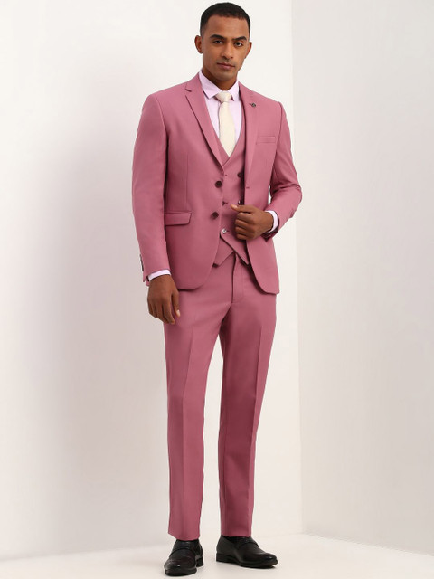 Allen Solly Men Self Design Slim-Fit Single-Breasted Three-Piece Formal Suit - Image 5