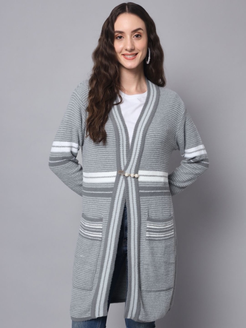 Chemistry Geometric Printed Longline Woollen Shrug