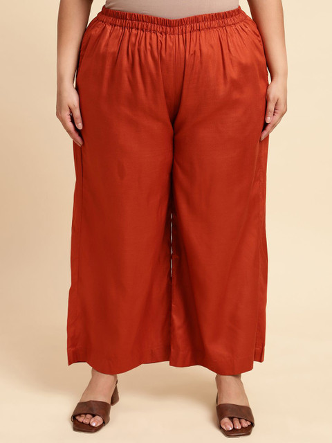 Sringam Plus Size Floral Printed Pleated Tunic With Trousers - Image 3