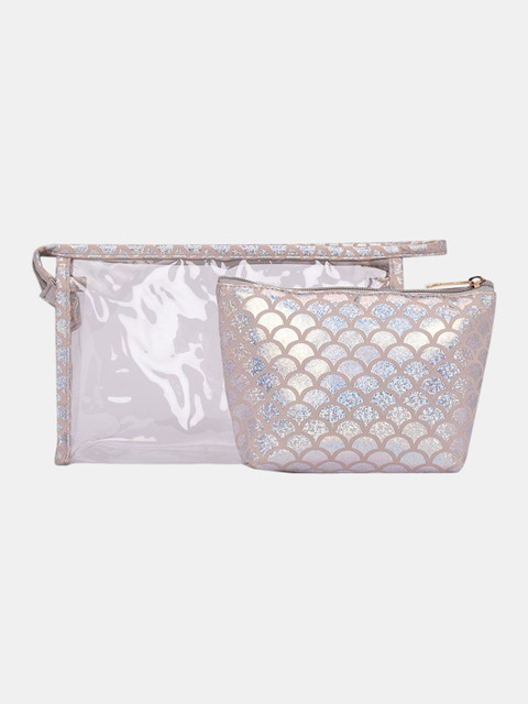 Forever Glam by Pantaloons Set of 2 Textured Pouch Travel Accessory - Image 4