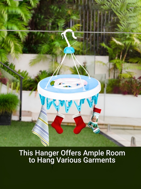 Kuber Industries Blue & Pink 2 Pieces Colorblocked Clip Hangers - Image 5