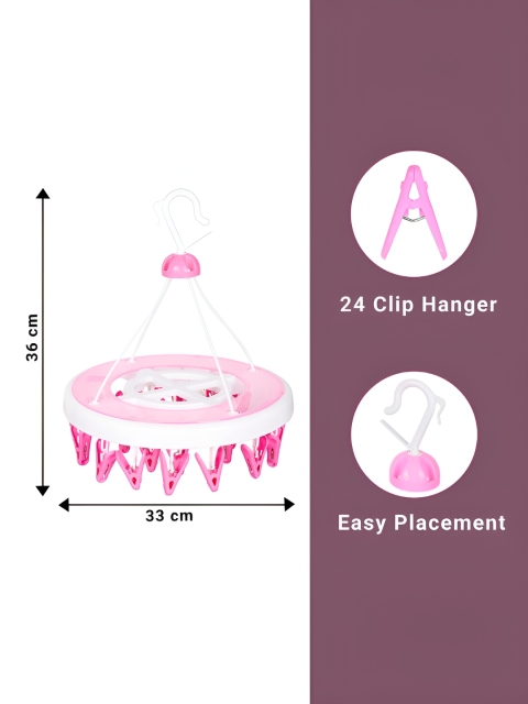 Kuber Industries Blue & Pink 2 Pieces Colorblocked Clip Hangers - Image 3