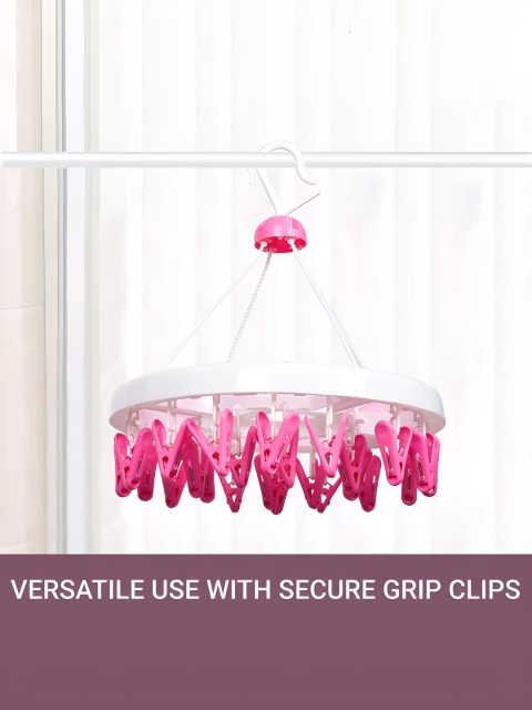 Kuber Industries Blue & Pink 2 Pieces Colorblocked Clip Hangers - Image 4