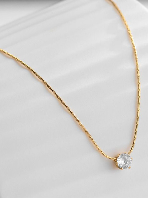 VIEN Gold-Plated Stainless Steel Sparkling Six Claw Diamond Chain - Image 3