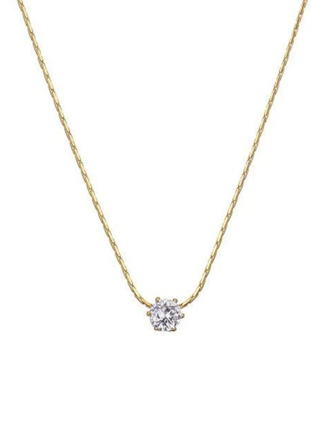 VIEN Gold-Plated Stainless Steel Sparkling Six Claw Diamond Chain - Image 5