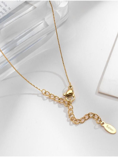 VIEN Gold-Plated Stainless Steel Sparkling Six Claw Diamond Chain - Image 4