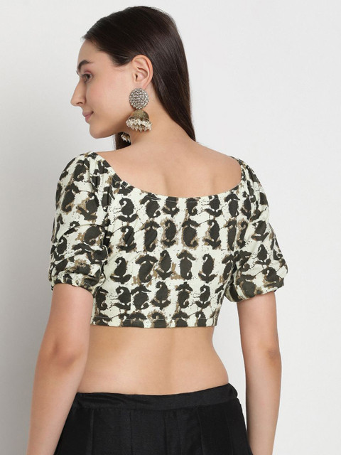 studio rasa Printed Ethnic Pure Cotton Crop Top - Image 5