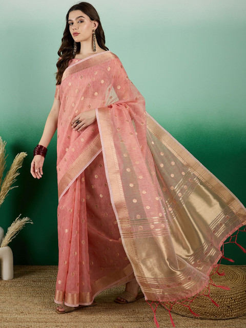 Sangria Ethnic Motif Zari Woven Kanjeevaram Saree - Image 2