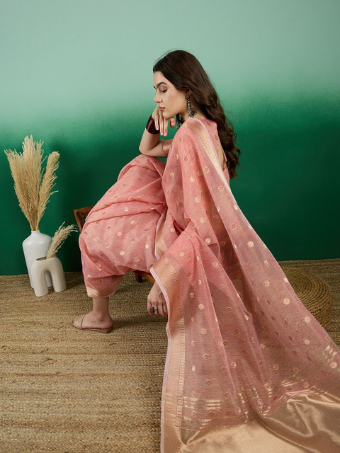Sangria Ethnic Motif Zari Woven Kanjeevaram Saree - Image 5
