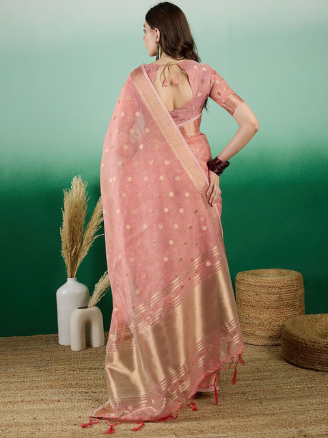Sangria Ethnic Motif Zari Woven Kanjeevaram Saree - Image 3