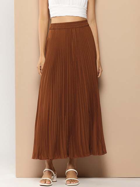 Chemistry Accordion Pleated A-line Maxi Skirt