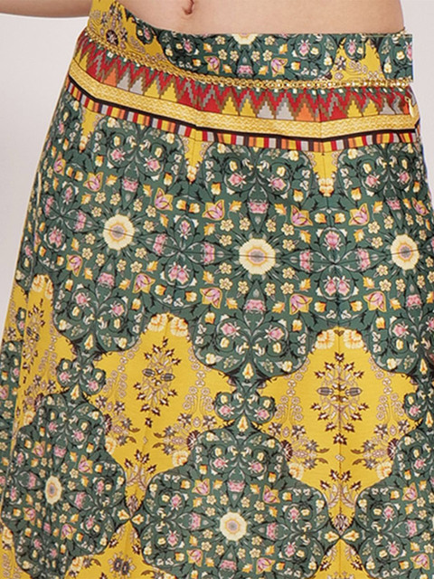 Frolic Rolic Ethnic Printed Silk Maxi Skirt - Image 6