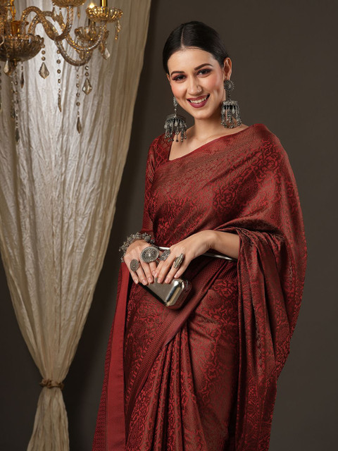 Mitera Ethnic Motifs Zari Woven Banarasi Saree