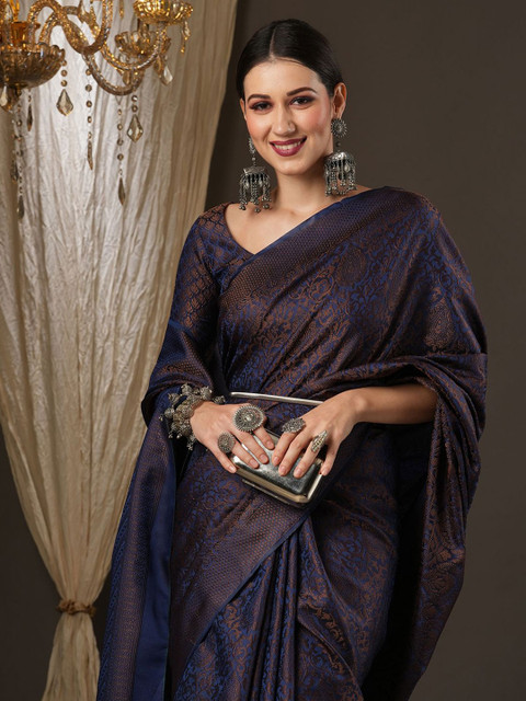 Mitera Ethnic Motifs Zari Woven Banarasi Saree