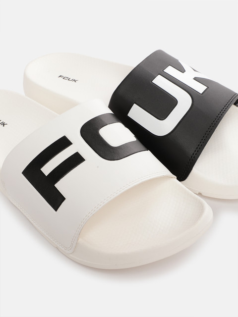 FCUK Men Brand Logo Print Sliders - Image 6