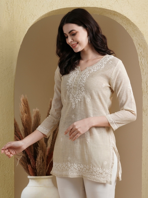 ADA Embroidered Thread Work Thread Work Cotton Kurti - Image 6