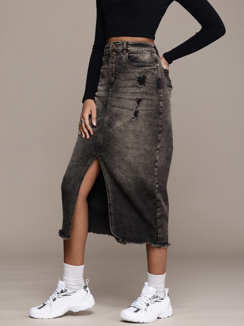 The Roadster Life Co. Women Straight Denim Midi Skirt - Image 2