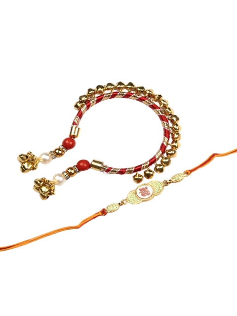StileAdda Beaded Thread Bhaiya Bhabhi Rakhis with Roli Chawal - Image 2