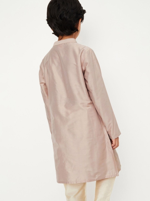 max Boys Geometric Embroidered Mandarin Collar Straight Kurta - Image 4