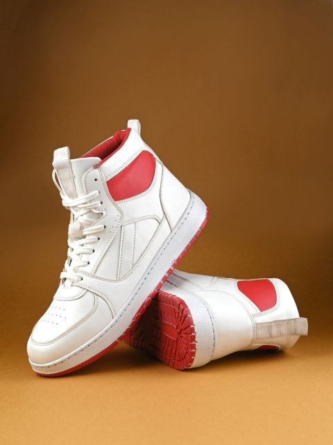 Mast & Harbour Men Colourblocked PU High-Top Sneakers