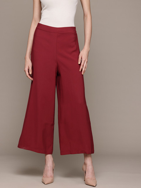 MANGO Women High-Rise Wide-Leg Trousers
