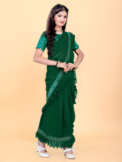 BAESD Sequinned Pure Georgette Ready to Wear Saree - Image 2