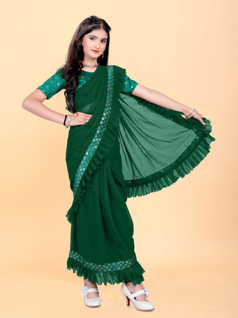 BAESD Sequinned Pure Georgette Ready to Wear Saree - Image 4