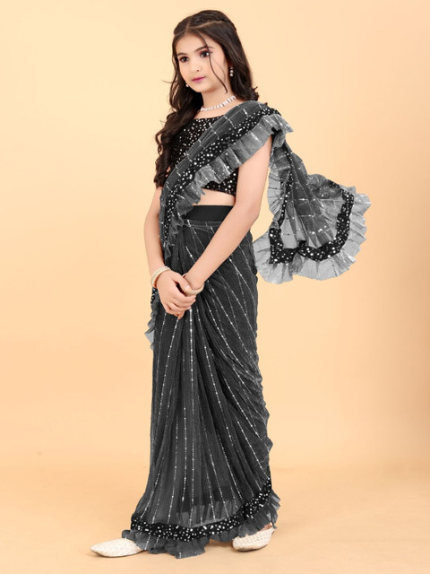 BAESD Embellished Sequinned Ready to Wear Saree - Image 2