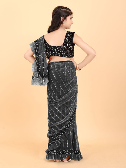 BAESD Embellished Sequinned Ready to Wear Saree - Image 3
