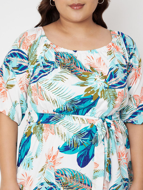 BRINNS Plus Size Floral Print A-Line Midi Dress - Image 2