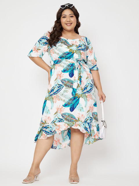 BRINNS Plus Size Floral Print A-Line Midi Dress - Image 6