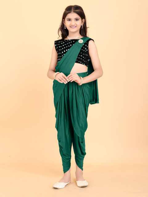 BAESD Solid Dhoti Saree