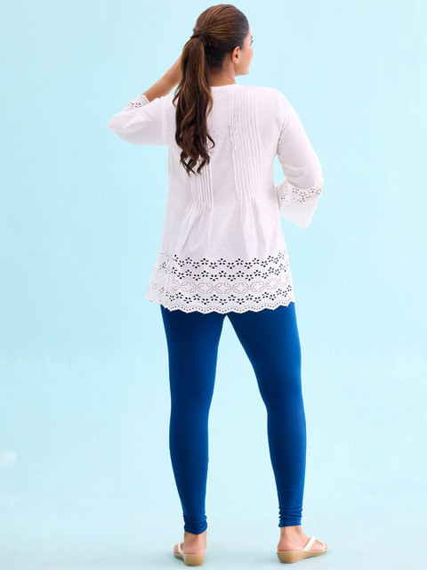 Go Colors Women Solid Slim-Fit Ankle Length Leggings - Image 3