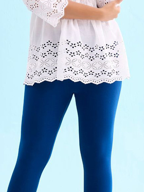 Go Colors Women Solid Slim-Fit Ankle Length Leggings - Image 4