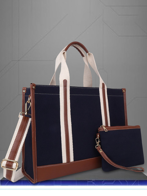 Womanix Striped Structured Handheld Bag