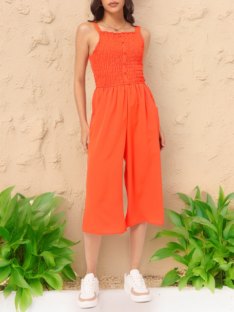 DressBerry Shoulder straps Smocked Jumpsuit