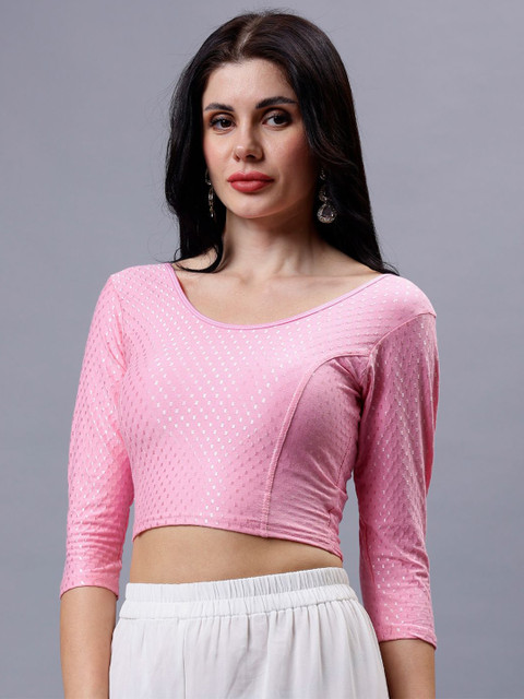 Plus Size Woven Design Saree Blouse