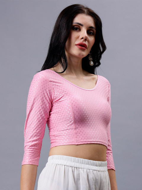 Plus Size Woven Design Saree Blouse - Image 2