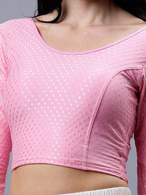 Plus Size Woven Design Saree Blouse - Image 5