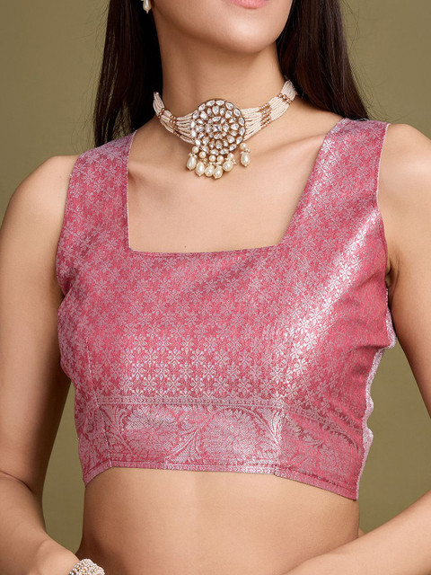 Mitera Zari Woven Solid Tassel Saree with Blouse - Image 7