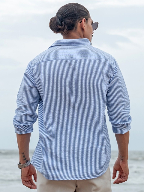 Powerlook Men Micro Checks Opaque Checked Casual Shirt - Image 5