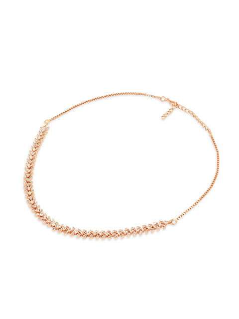 AMI Rose Gold-Plated Cubic Zirconia Studded Jewellery Set - Image 7