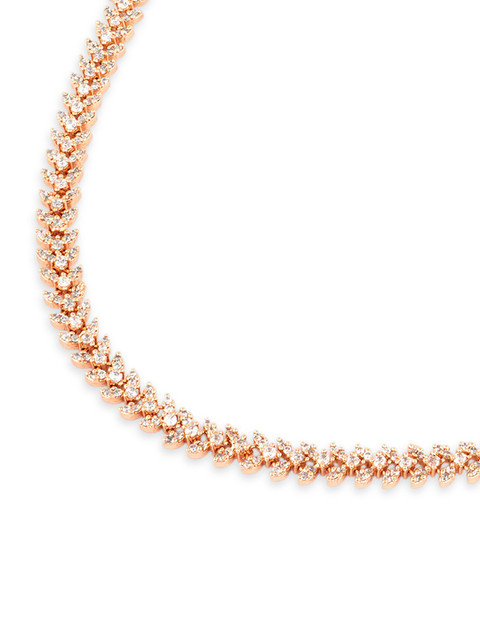 AMI Rose Gold-Plated Cubic Zirconia Studded Jewellery Set - Image 4