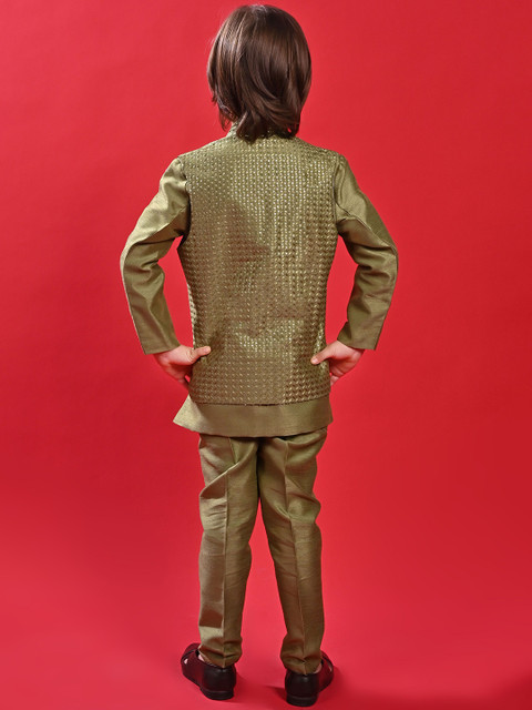 ahhaaaa Boys Embroidered Sherwani Set - Image 4