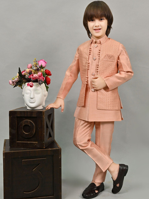 ahhaaaa Boys Embroidered Sherwani Set - Image 5
