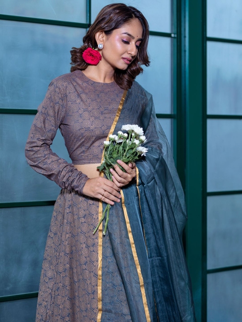 AKS Couture Printed Ready to Wear Lehenga & Blouse With Dupatta