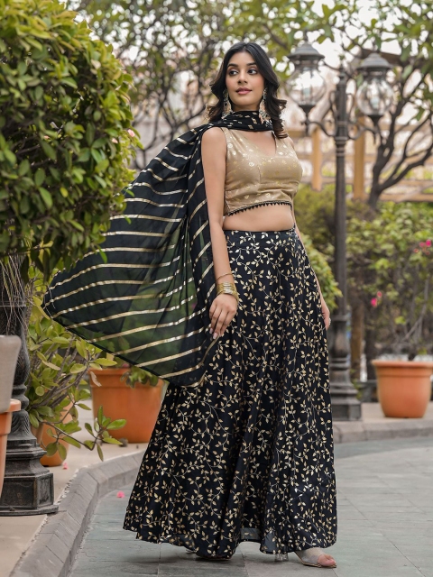 AKS Couture Printed Gotta Patti Ready to Wear Lehenga & Blouse With Dupatta - Image 4