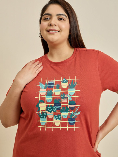 Sztori Women Printed Applique T-shirt - Image 2